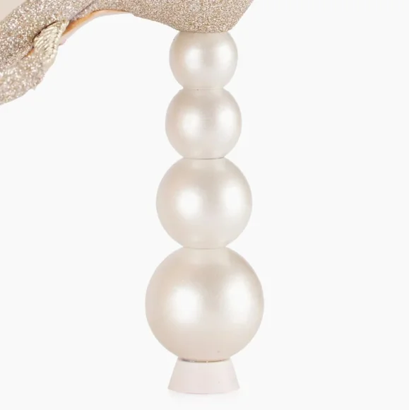 Sophia Webster Rosalind Pearl Glitter Sculptured Heel Sandals Champagne 36.5 - Picture 6 of 11